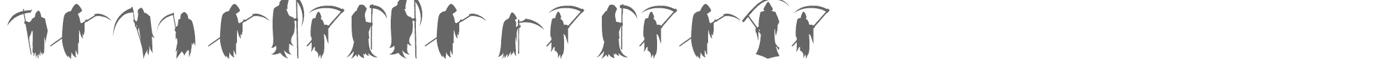 Sample characters Grim Reaper La Parca Font